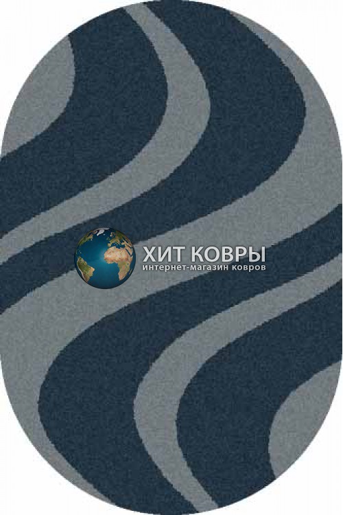 Российский ковер  овальный Platinum t617 морской волны