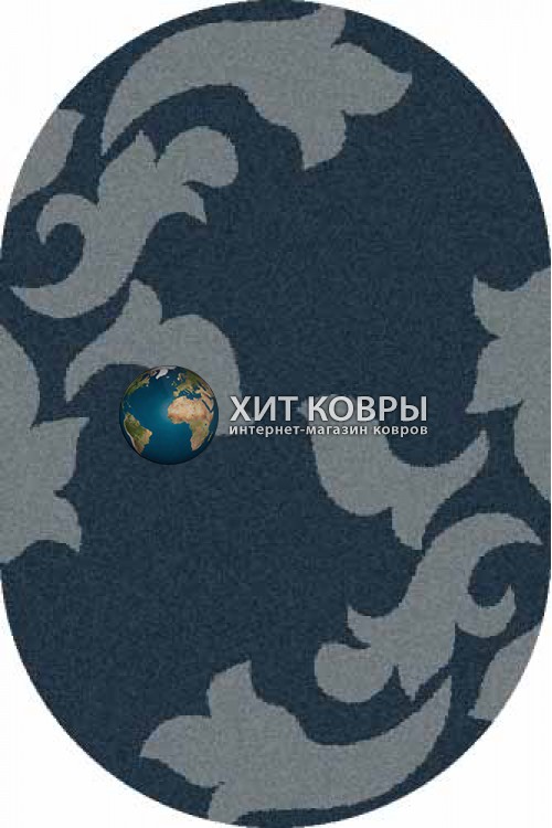 Российский ковер  овальный Platinum t620 морской волны